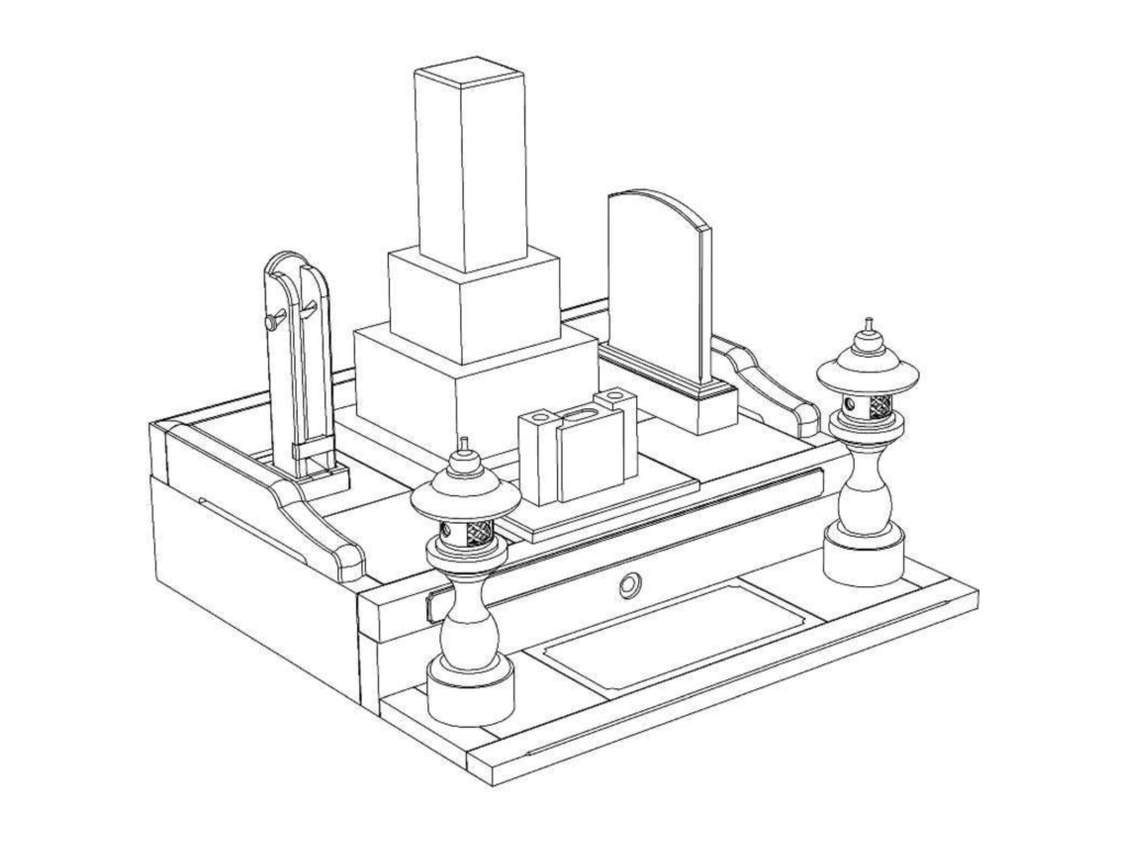 お墓のデザイン-茜-線図